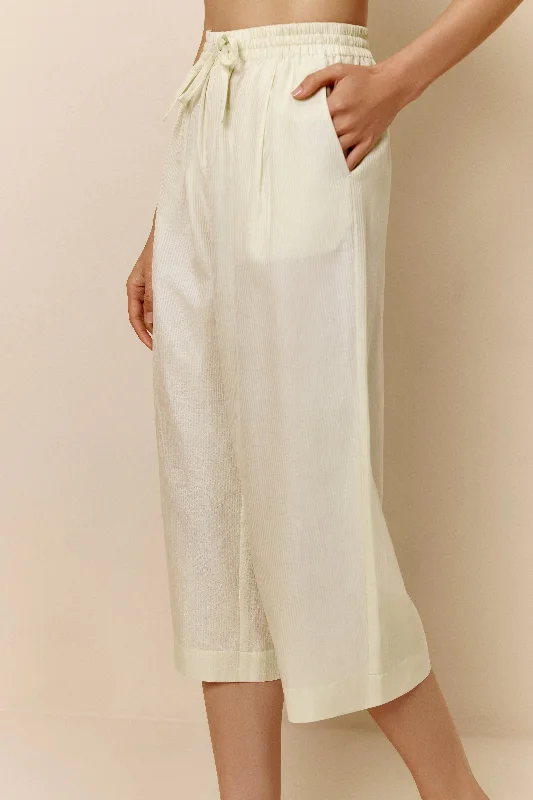 Waffle - weave men's robes for a textured feelSilk Cotton Straight Leg Pants