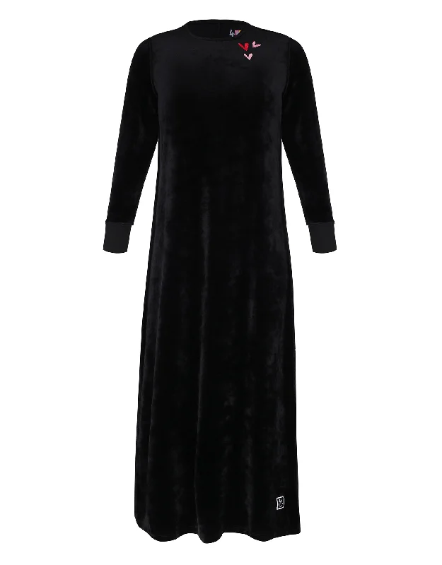 Hooded men's robes for extra warmth and comfortSprinkled Hearts Plush Velour Kids and Teen Nightgown Lounger Black Hooded men's robes for extra warmth and comfortSprinkled Hearts Plush Velour Kids and Teen Nightgown Lounger Black