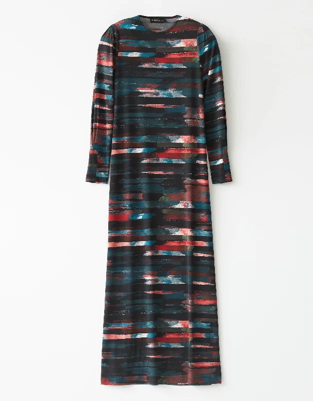 Men's robes with multiple pockets for convenienceStretch Jersey Maxi Dress Shabbos Robe with Horizontal Paintbox Stripes Teal Men's robes with multiple pockets for convenienceStretch Jersey Maxi Dress Shabbos Robe with Horizontal Paintbox Stripes Teal