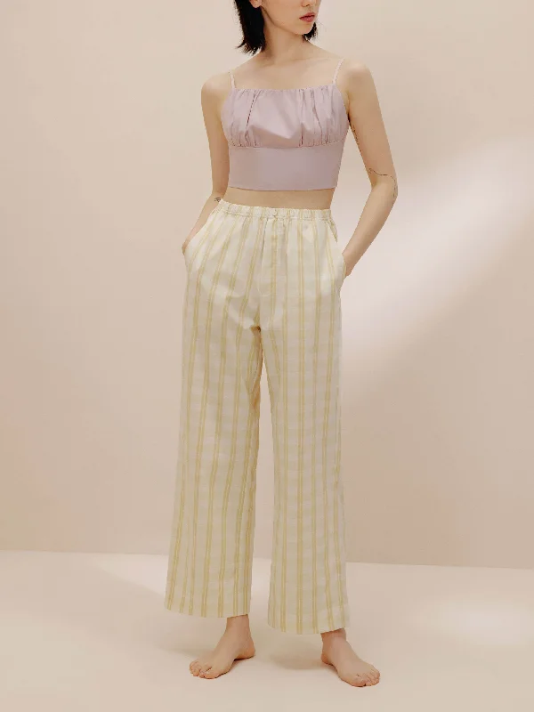 Loungewear - style men's robes for casual daysCropped Straight Leg Pajama Pants
