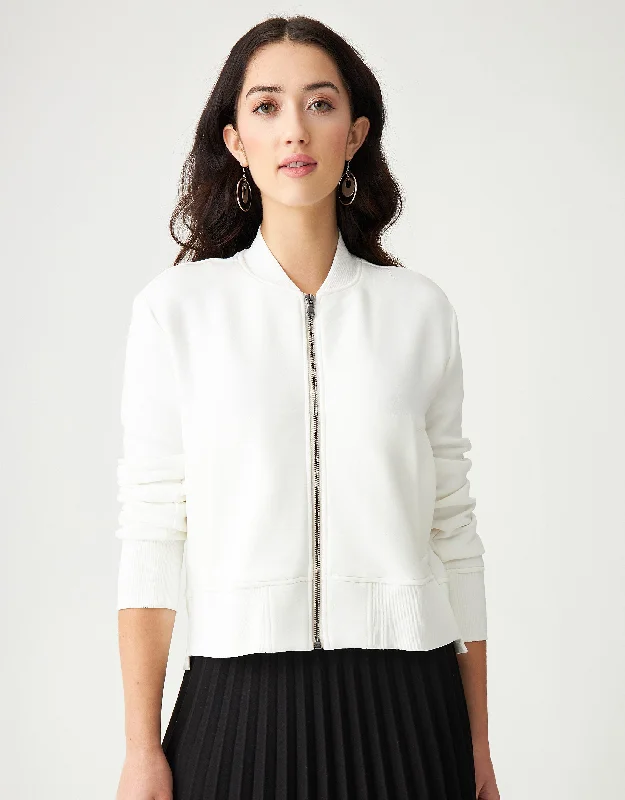Men's robes made from sustainable materialsSuperSoft Jersey Jacket with Exposed Zipper Ivory Men's robes made from sustainable materialsSuperSoft Jersey Jacket with Exposed Zipper Ivory