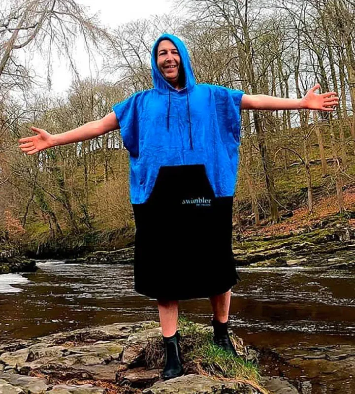 Cotton men's robes with a classic shawl collarSwimbler Hooded Poncho