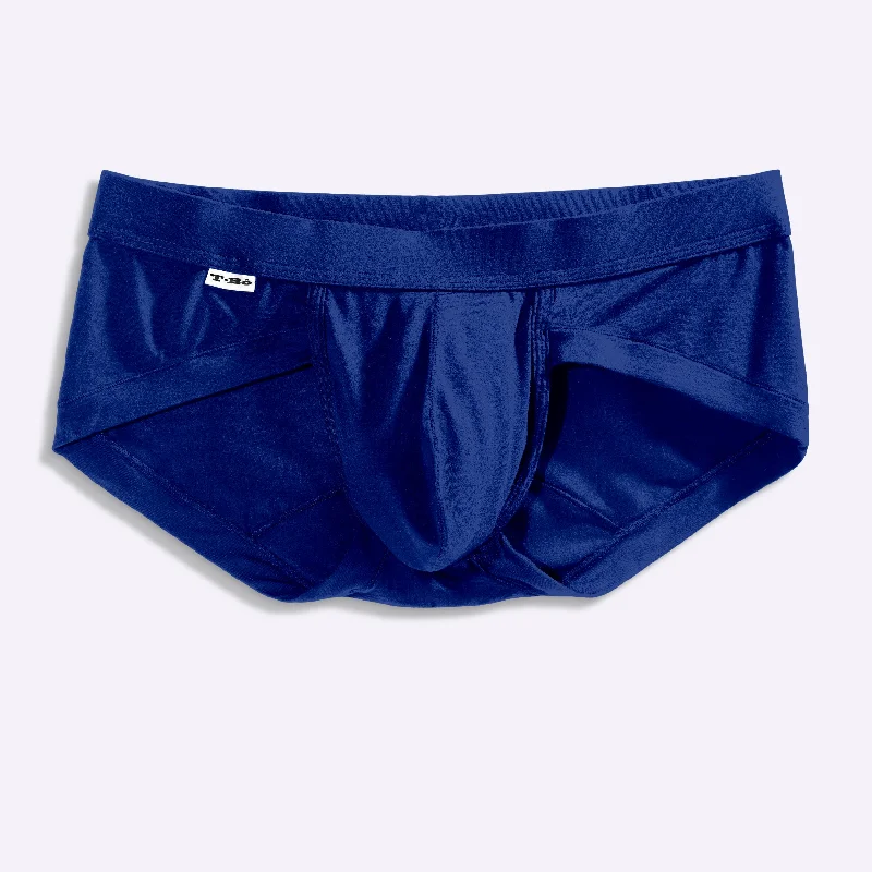 Men's briefs with a lace trim for a touch of flairThe Blue Depths Brief