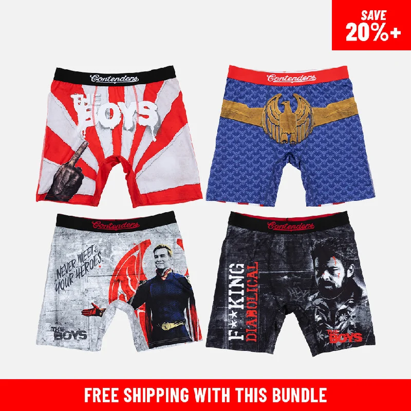 Printed men's boxer briefs with fun designsTHE BOYS 4 PACK BRIEF