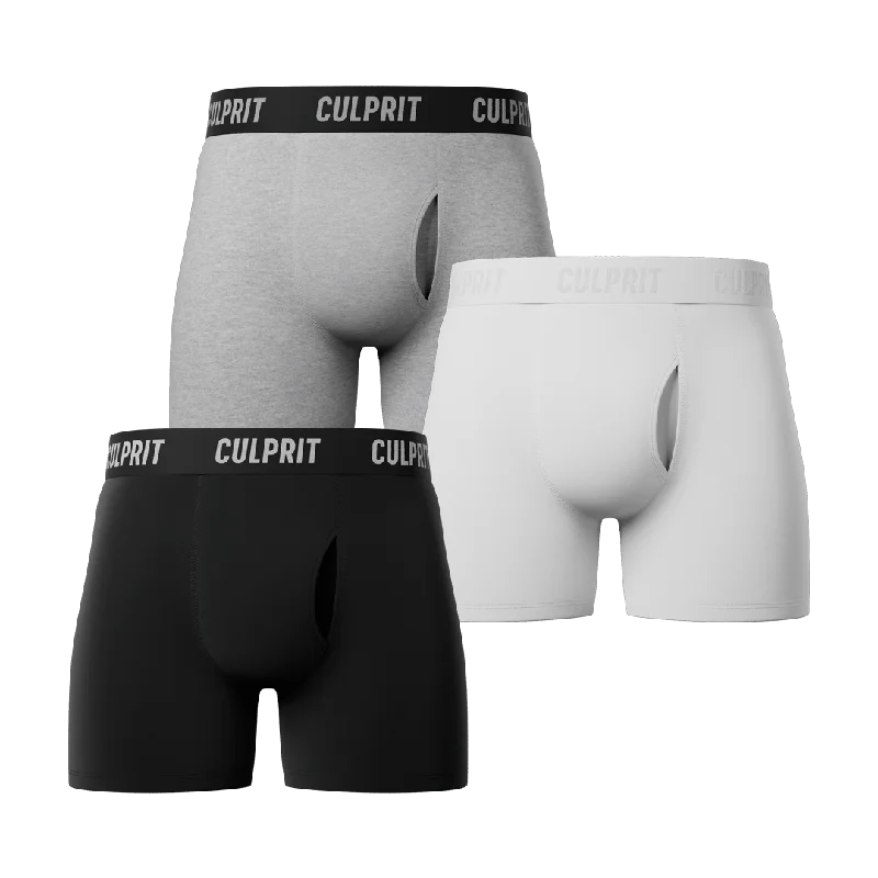 Solid - color men's boxer briefs in classic huesThe Solid Boxer Briefs w/ fly 3-Pack 👌 Solid - color men's boxer briefs in classic huesThe Solid Boxer Briefs w/ fly 3-Pack 👌