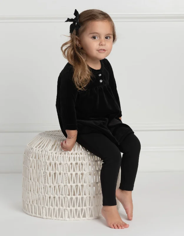 Lightweight men's robes for summer loungingToddler Girl Velour Legging Playwear Set with Jewel Buttons Black