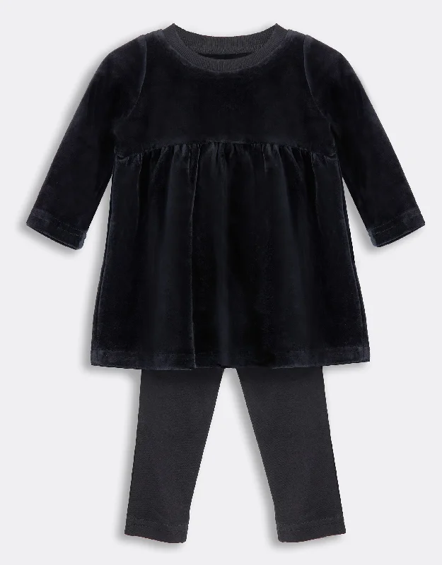 Lightweight men's robes for summer loungingToddler Girls Basic Velour Crew Legging Playwear Set