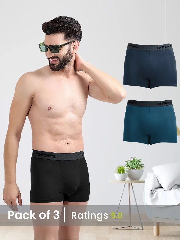 Designer men's trunks with a fashionable edgeMen's Anti-Bacterial Micro Modal Trunk in Contrast Waistband (Pack of 3) Designer men's trunks with a fashionable edgeMen's Anti-Bacterial Micro Modal Trunk in Contrast Waistband (Pack of 3)