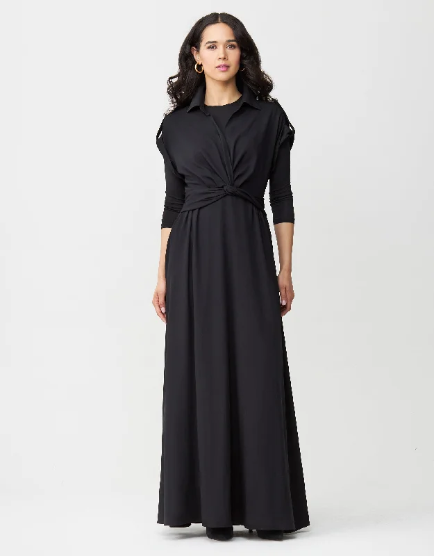 Men's robes made from sustainable materialsRayon Twist Waist Maxi Dress Shabbos Robe with Shirred Back Detail Men's robes made from sustainable materialsRayon Twist Waist Maxi Dress Shabbos Robe with Shirred Back Detail