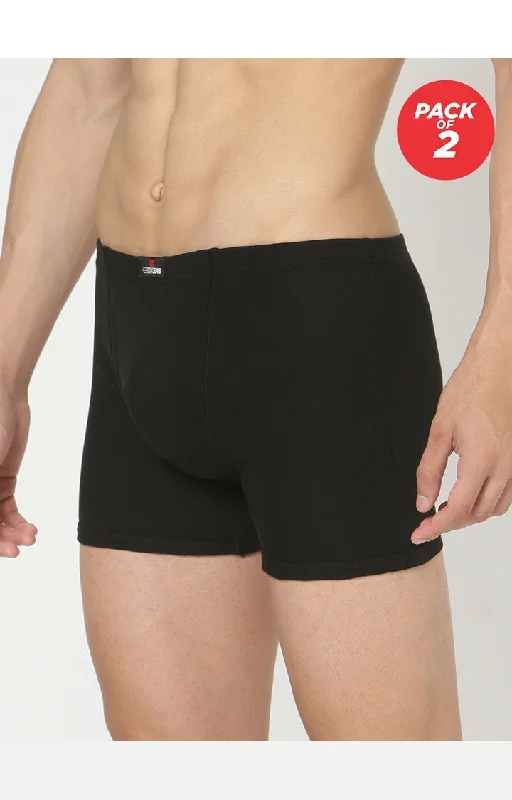 Men Premium Cotton Blend Trunk Pack Of 2- Underjeans By Spykar