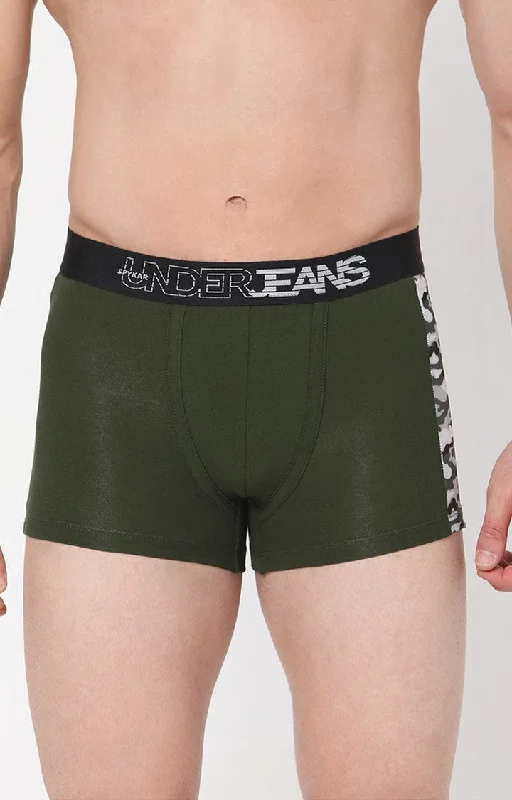 Olive Cotton Trunk For Men Premium- Underjeans By Spykar