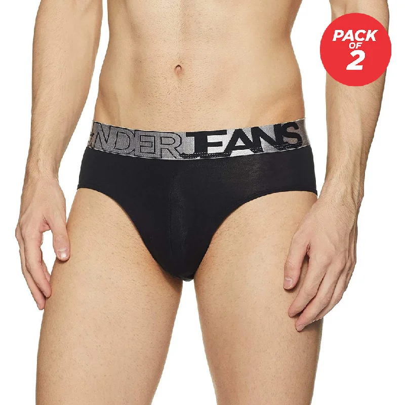 Organic men's briefs for an eco - friendly choiceUnderjeans By Spykar Men Premium Cotton Blend Black Brief