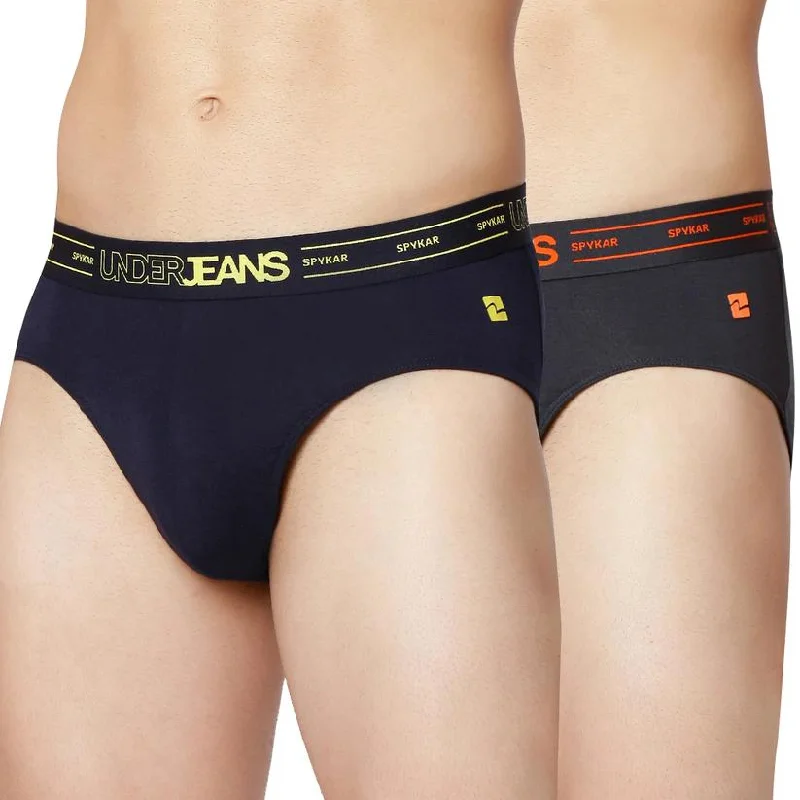 Bright - colored men's briefs for a bold statementUnderjeans By Spykar Men Premium Assorted Cotton Blend Brief (Pack Of 2) Bright - colored men's briefs for a bold statementUnderjeans By Spykar Men Premium Assorted Cotton Blend Brief (Pack Of 2)