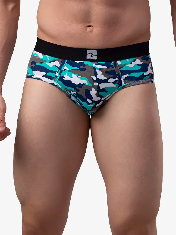 Antimicrobial men's briefs for hygieneMen Premium Cotton Blend Camo 2 Brief- Underjeans By Spykar
