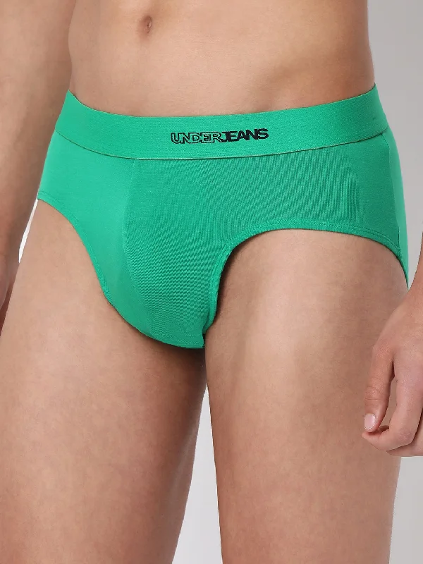 Patterned men's briefs with unique printsMen Premium Micromodal Green Brief - Underjeans By Spykar Patterned men's briefs with unique printsMen Premium Micromodal Green Brief - Underjeans By Spykar