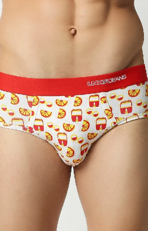 Organic men's briefs for an eco - friendly choiceMen Premium Red Cotton Blend Printed Brief- Underjeans By Spykar Organic men's briefs for an eco - friendly choiceMen Premium Red Cotton Blend Printed Brief- Underjeans By Spykar