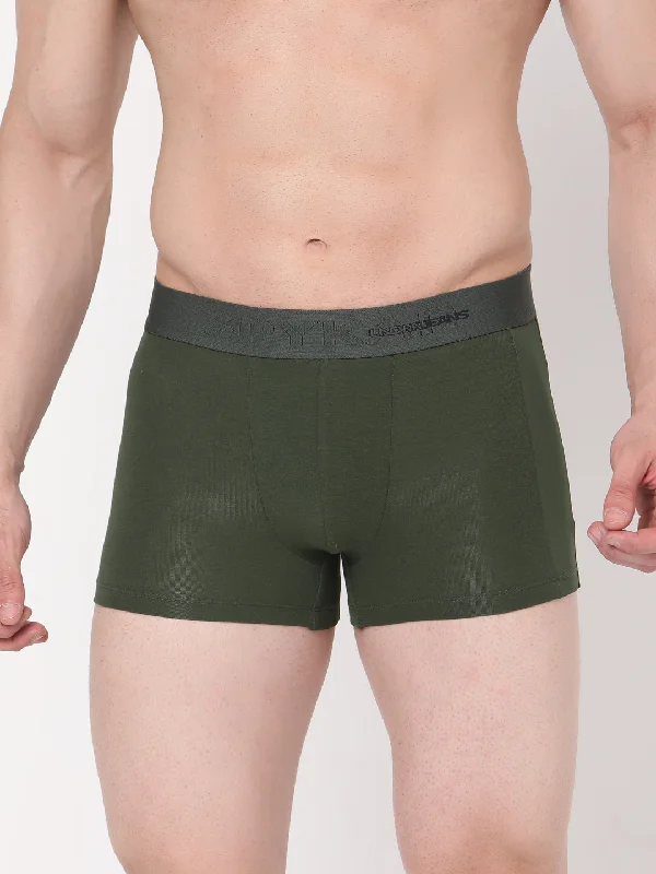 Underjeans By Spykar Men Premium Olive Cotton Blend Trunk