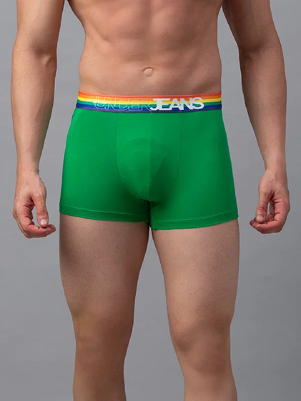 Men's trunks with a reinforced crotch areaMen Premium Green-Multi Cotton Blend Trunk- Underjeans By Spykar Men's trunks with a reinforced crotch areaMen Premium Green-Multi Cotton Blend Trunk- Underjeans By Spykar