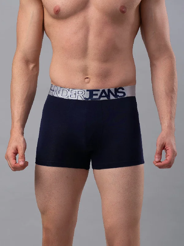 Soft - touch men's trunks for a gentle feelUnderjeans By Spykar Men Premium Navy Cotton Blend Trunk Soft - touch men's trunks for a gentle feelUnderjeans By Spykar Men Premium Navy Cotton Blend Trunk