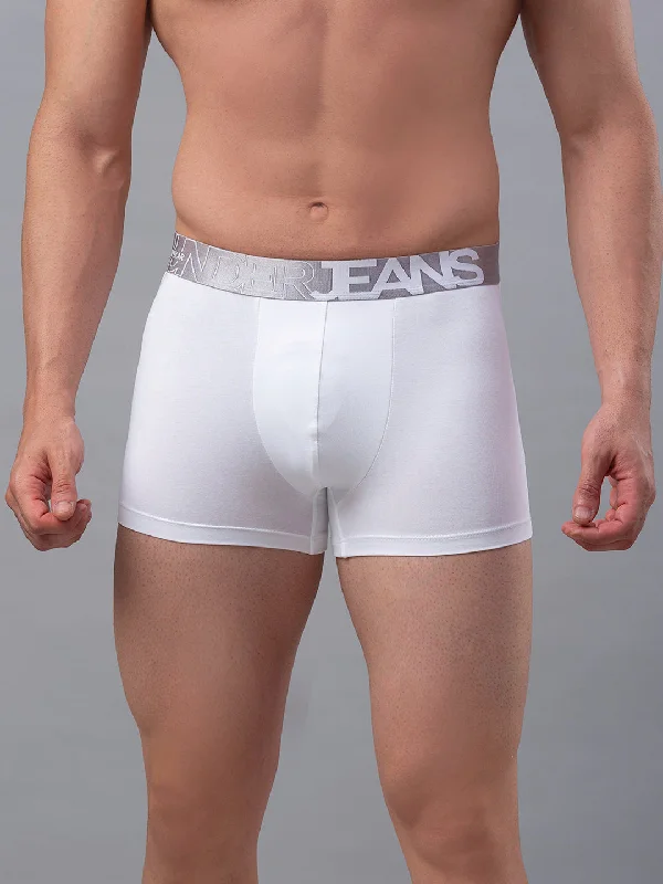 Tag - less men's trunks for irritation - free comfortUnderjeans By Spykar Men Premium White Cotton Blend Trunk Tag - less men's trunks for irritation - free comfortUnderjeans By Spykar Men Premium White Cotton Blend Trunk