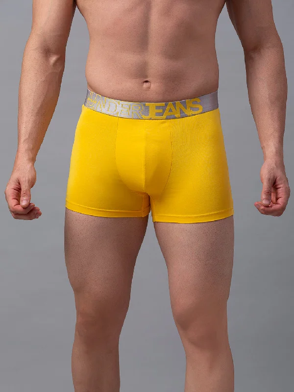 Soft - touch men's trunks for a gentle feelUnderjeans By Spykar Men Premium Yellow Cotton Blend Trunk Soft - touch men's trunks for a gentle feelUnderjeans By Spykar Men Premium Yellow Cotton Blend Trunk