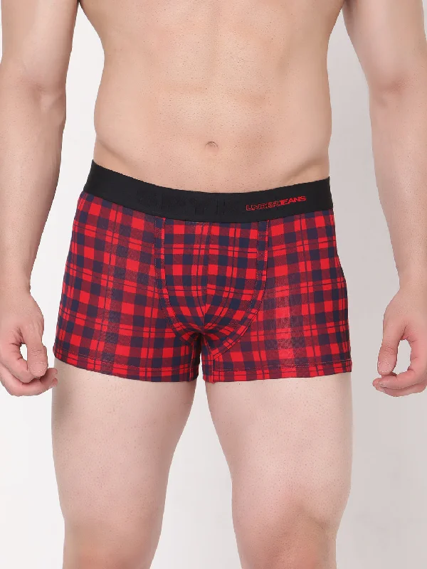 Cotton men's trunks for a comfortable fitMen Premium Blue-Check Cotton Blend Trunk- Underjeans By Spykar Cotton men's trunks for a comfortable fitMen Premium Blue-Check Cotton Blend Trunk- Underjeans By Spykar