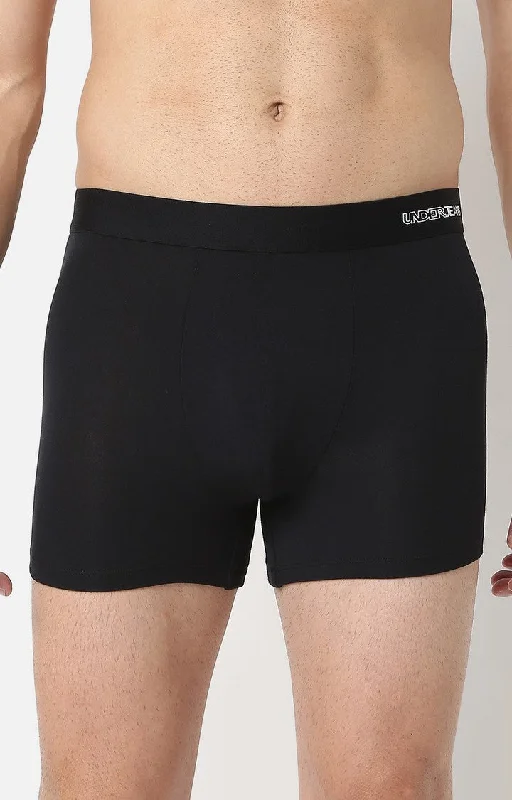 Slim - cut men's trunks for a modern styleMen Premium Black Micromodal Trunk- Underjeans By Spykar Slim - cut men's trunks for a modern styleMen Premium Black Micromodal Trunk- Underjeans By Spykar