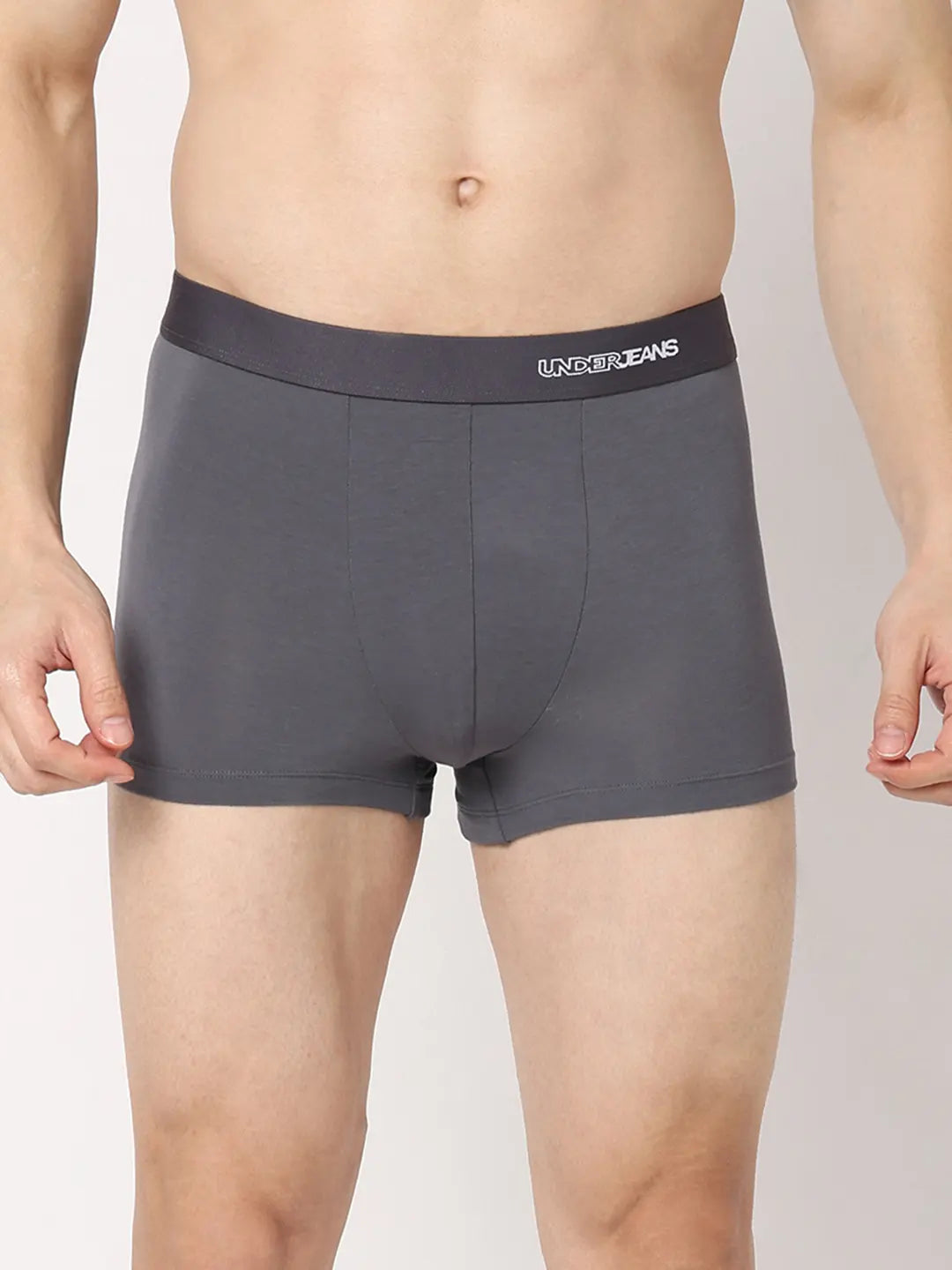 Printed men's trunks with eye - catching motifsUnderjeans By Spykar Men Premium Mid Grey Cotton Blend Regular Fit Trunk Printed men's trunks with eye - catching motifsUnderjeans By Spykar Men Premium Mid Grey Cotton Blend Regular Fit Trunk