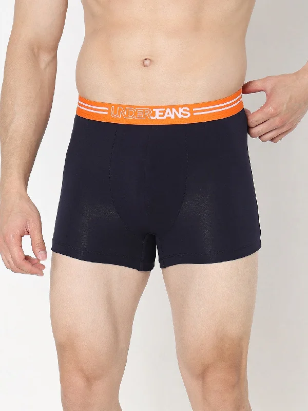 Designer men's trunks with a fashionable edgeUnderjeans by Spykar Men Premium Navy Trunk Designer men's trunks with a fashionable edgeUnderjeans by Spykar Men Premium Navy Trunk