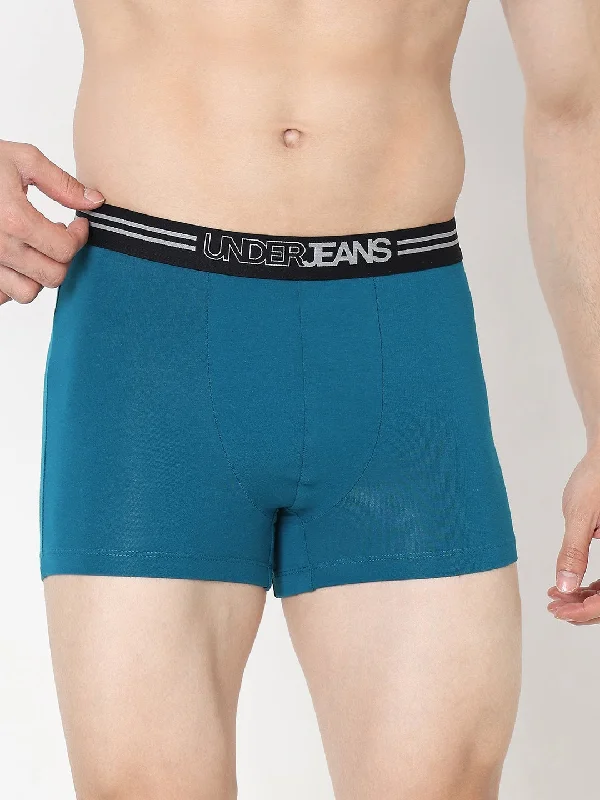 Soft - touch men's trunks for a gentle feelUnderjeans by Spykar Men Premium Teal Blue Trunk Soft - touch men's trunks for a gentle feelUnderjeans by Spykar Men Premium Teal Blue Trunk