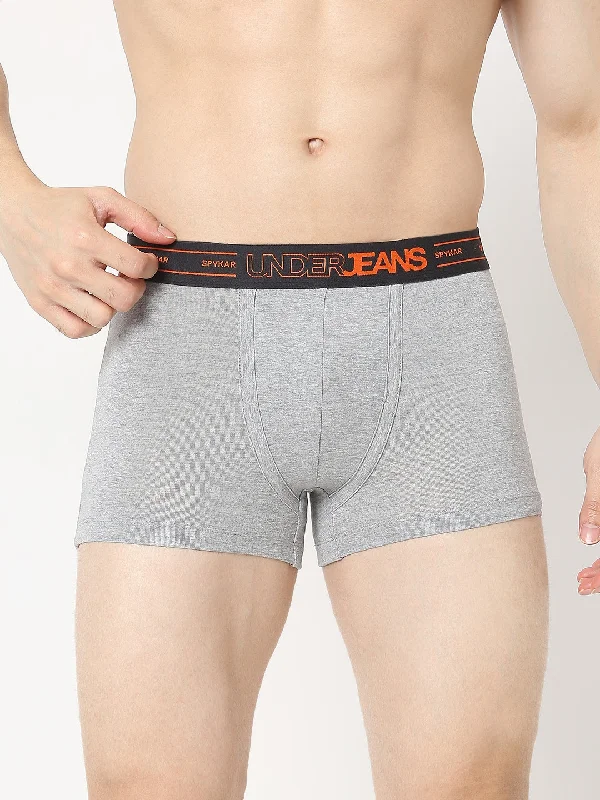 Stretch - lycra men's trunks for flexibilityUnderjeans by Spykar Men Premium Grey Melange Trunk Stretch - lycra men's trunks for flexibilityUnderjeans by Spykar Men Premium Grey Melange Trunk