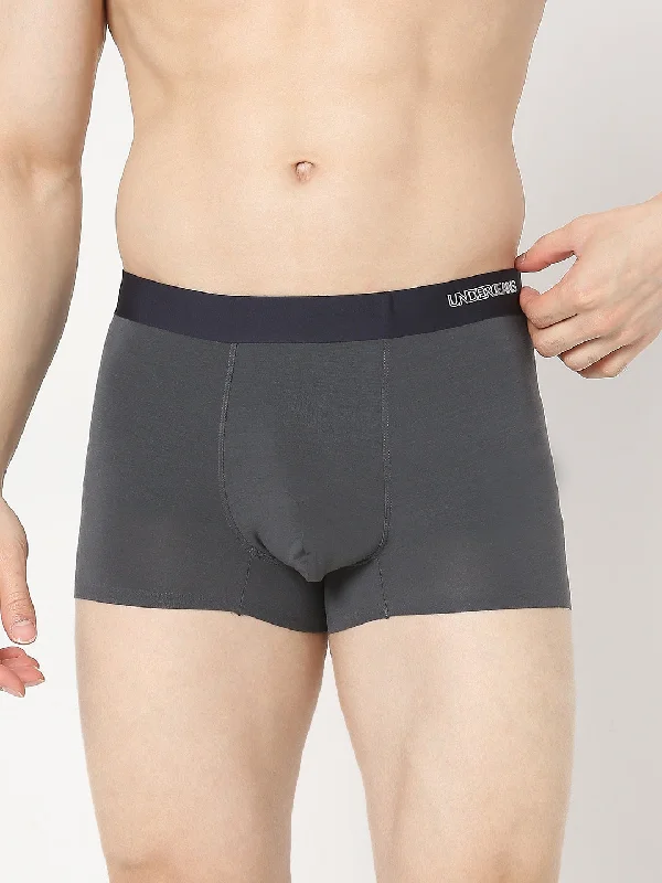 Soft - touch men's trunks for a gentle feelUnderjeans by Spykar Men Super Premium Bonded Elastic Dark Grey Trunk Soft - touch men's trunks for a gentle feelUnderjeans by Spykar Men Super Premium Bonded Elastic Dark Grey Trunk