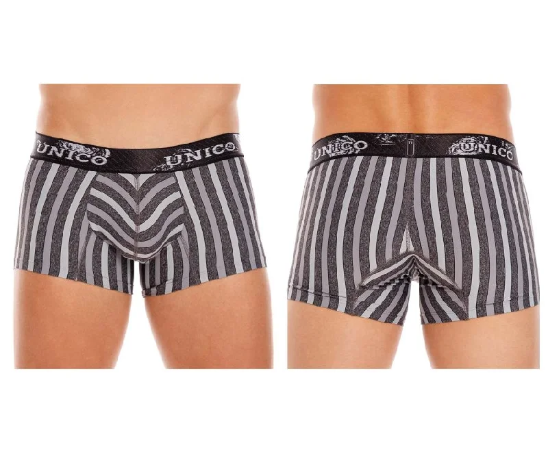 Solid - color men's boxer briefs in classic huesUnico 22100100120 Granulado Trunks Color 90-Printed