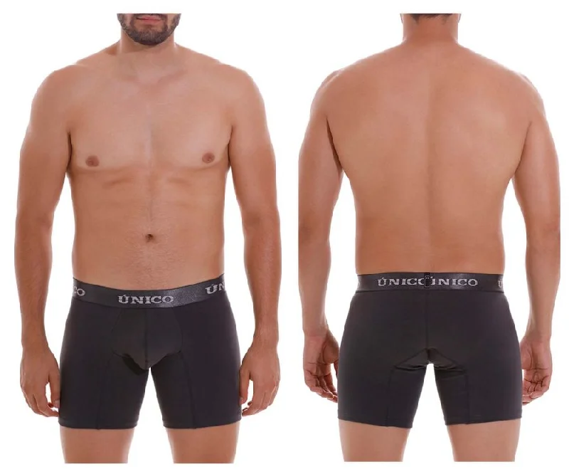Men's boxer briefs with a contoured pouch for comfortUnico 22120100204 Asfalto A22 Boxer Briefs Color 96-Dark Gray