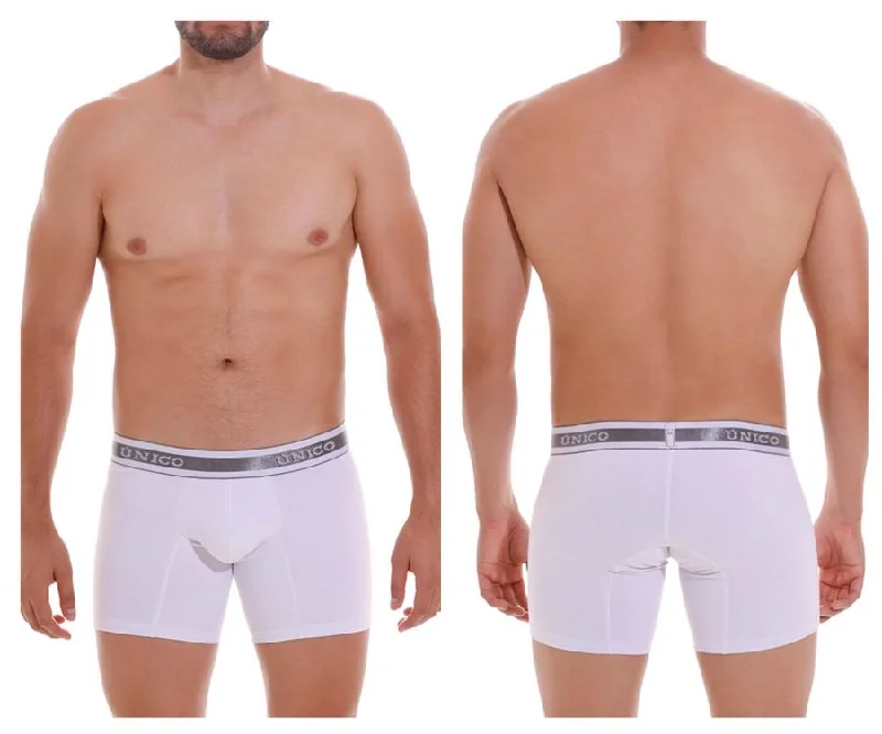 Organic cotton men's boxer briefs for sensitive skinUnico 22120100209 Lustre A22 Boxer Briefs Color 00-White