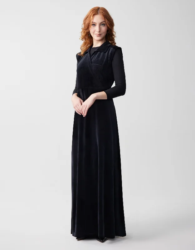 Men's robes with a satin trim for added sophisticationSleeveless Velour Crossover Maxi Dress Shabbos Robe With Breast Pocket Men's robes with a satin trim for added sophisticationSleeveless Velour Crossover Maxi Dress Shabbos Robe With Breast Pocket
