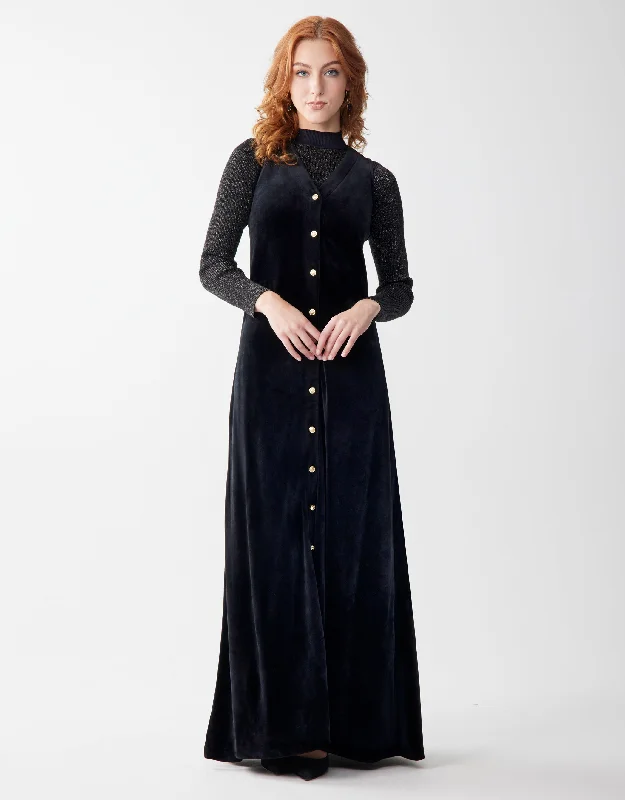 Cotton men's robes with a classic shawl collarVelour Vneck Sleeveless Maxi Dress Shabbos Robe With Gold Buttons Cotton men's robes with a classic shawl collarVelour Vneck Sleeveless Maxi Dress Shabbos Robe With Gold Buttons