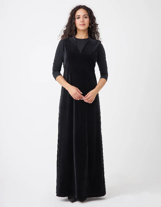Long - length men's robes for full - body coverageVelvet Maxi Jumper Shabbos Robe with Padded Shoulders Long - length men's robes for full - body coverageVelvet Maxi Jumper Shabbos Robe with Padded Shoulders