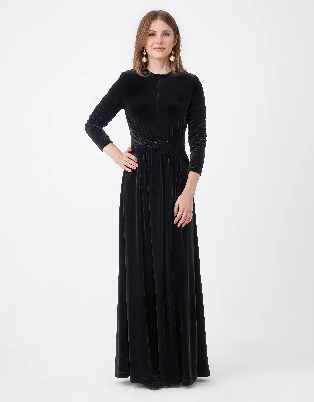 Hooded men's robes for extra warmth and comfortVelvet Zip Front Maxi Dress Shabbos Robe with Waist Twist Hooded men's robes for extra warmth and comfortVelvet Zip Front Maxi Dress Shabbos Robe with Waist Twist