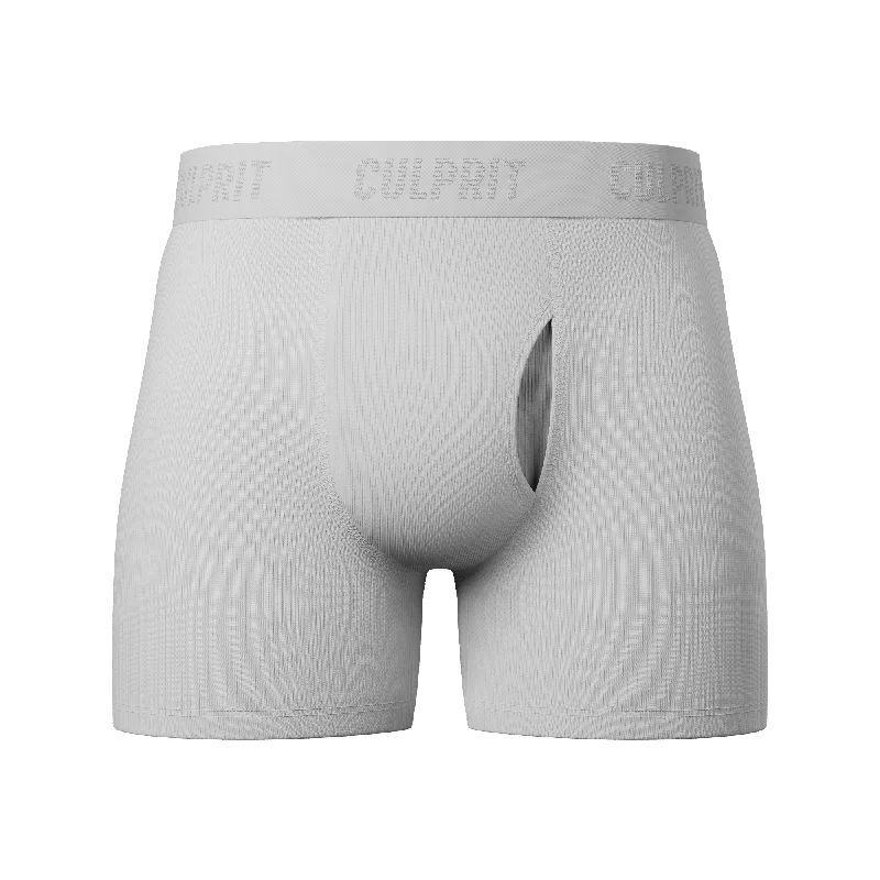 Moisture - wicking men's boxer briefs for sports activitiesWhite Hot Ribbed Boxer Briefs w/ fly Moisture - wicking men's boxer briefs for sports activitiesWhite Hot Ribbed Boxer Briefs w/ fly