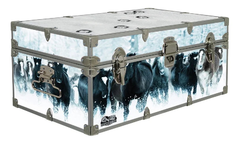Designer men's trunks with a fashionable edgeDesigner Trunk - Wild Horses - 32x18x13.5" Designer men's trunks with a fashionable edgeDesigner Trunk - Wild Horses - 32x18x13.5"