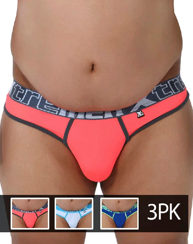 Solid - color men's thongs in simple huesXtremen 91031x-3 3pk Thongs Fuchsia-white-blue Solid - color men's thongs in simple huesXtremen 91031x-3 3pk Thongs Fuchsia-white-blue