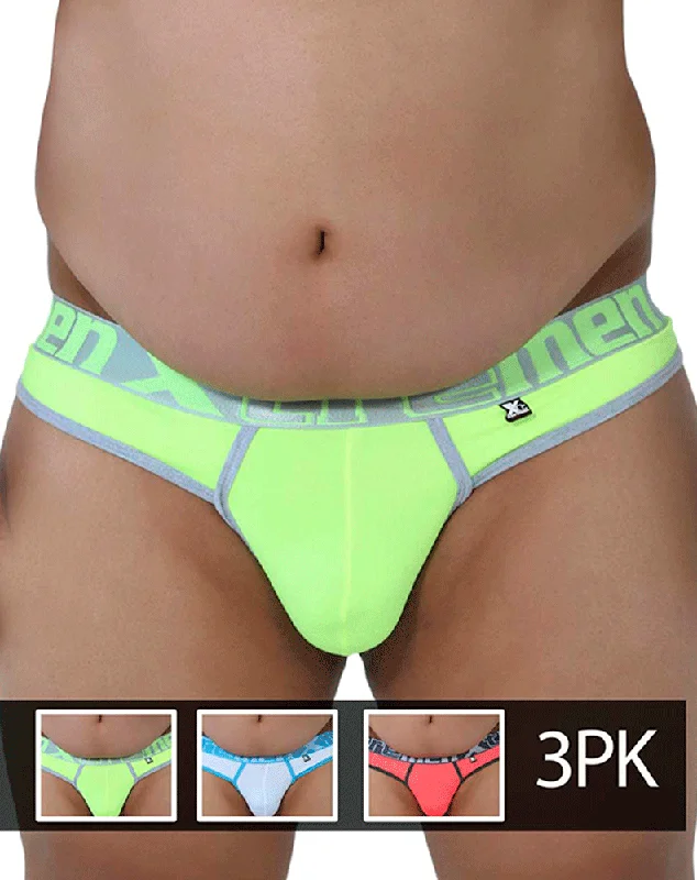 Organic men's thongs for an eco - friendly optionXtremen 91031x-3 3pk Thongs Green-white-fuchsia Organic men's thongs for an eco - friendly optionXtremen 91031x-3 3pk Thongs Green-white-fuchsia
