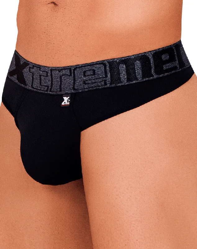 Tag - less men's thongs to prevent irritationXtremen 91101 Microfiber Thongs Black