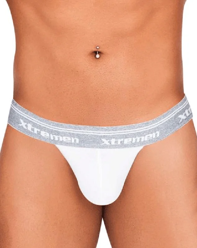 Seamless men's thongs for a discreet lookXtremen 91141 Ultra-soft Thongs White