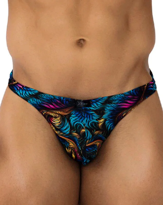 Solid - color men's thongs in simple huesXtremen 91171 Printed Thongs Leaves