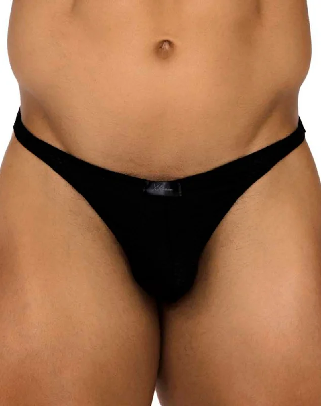 Elastic - banded men's thongs for a secure fitXtremen 91185 Mesh Thongs Black