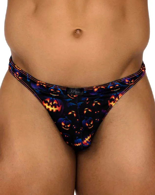 Microfiber men's thongs for a smooth feelXtremen 91194 Printed Thongs Pumpkins