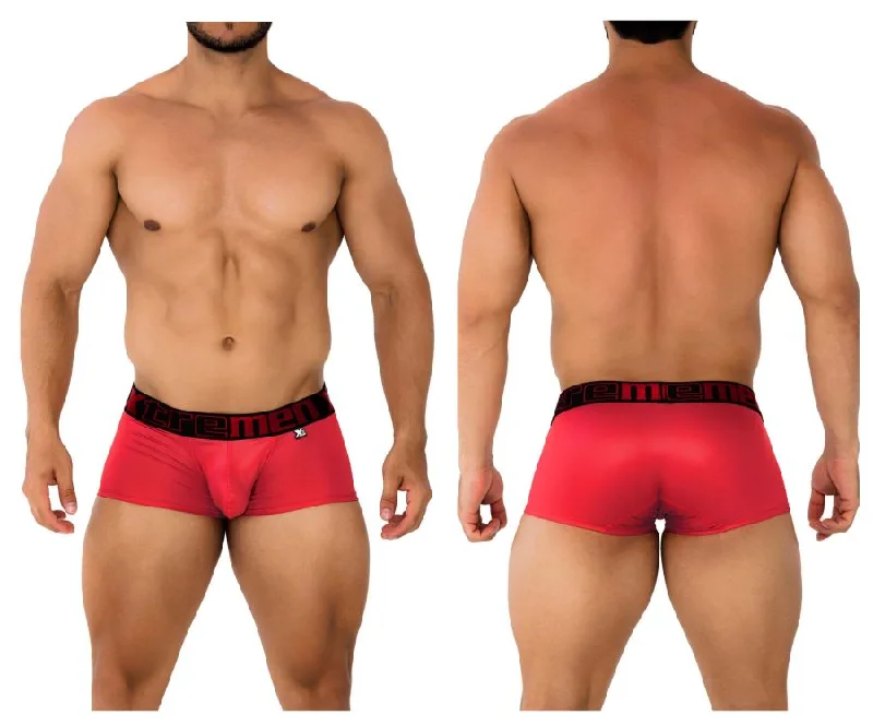 Low - rise men's boxer briefs for a modern silhouetteXtremen 91202 Microfiber Trunks Color Cherry Low - rise men's boxer briefs for a modern silhouetteXtremen 91202 Microfiber Trunks Color Cherry