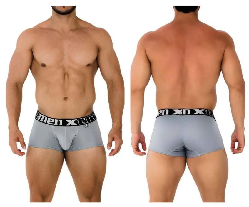 High - rise men's boxer briefs for extra supportXtremen 91202 Microfiber Trunks Color Gray High - rise men's boxer briefs for extra supportXtremen 91202 Microfiber Trunks Color Gray